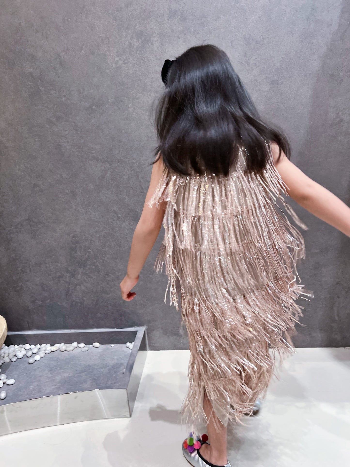 V&V Gold Fringe Top and Skirt Set