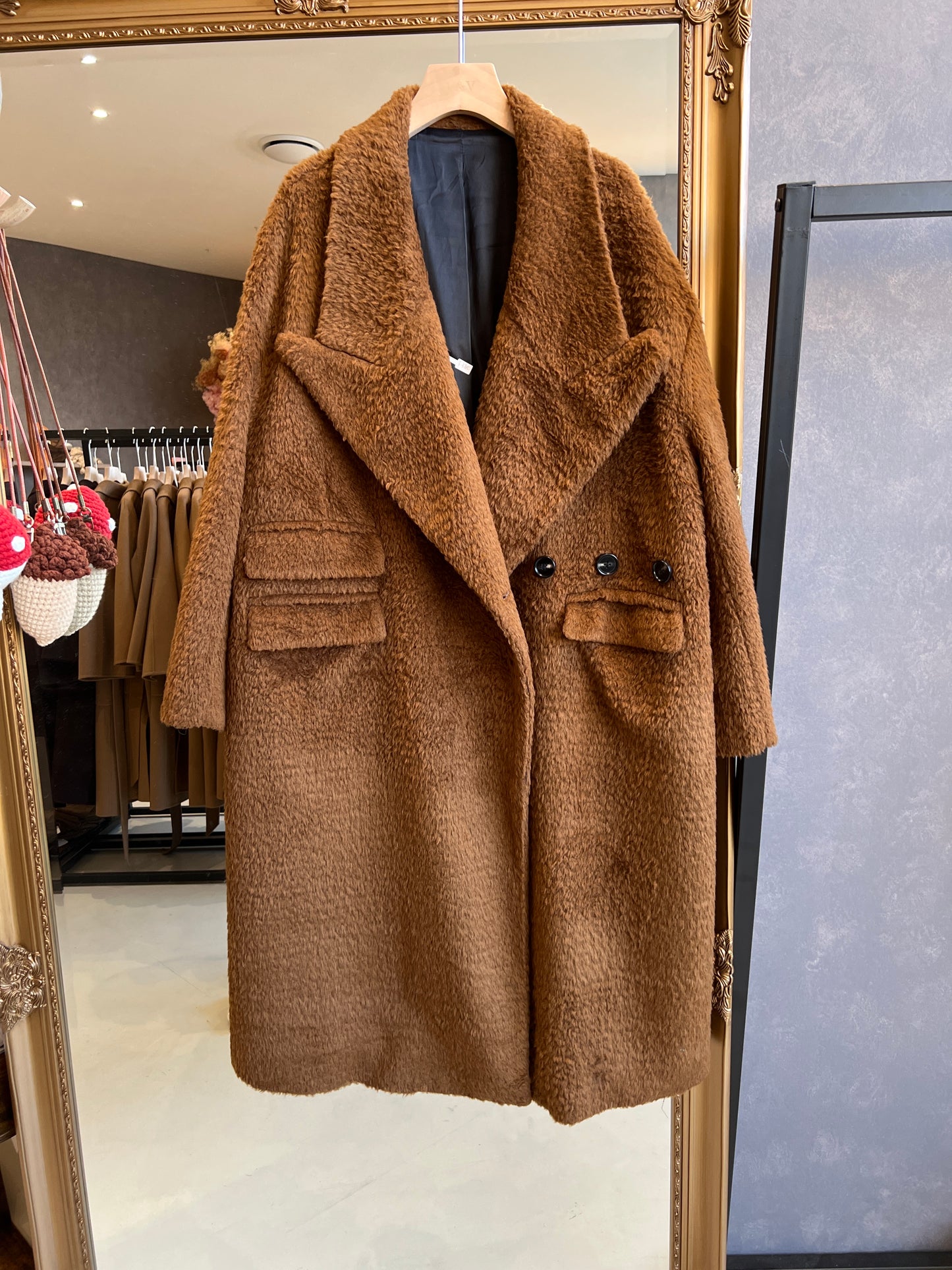 Alpaca and Wool Blended oversized coat
