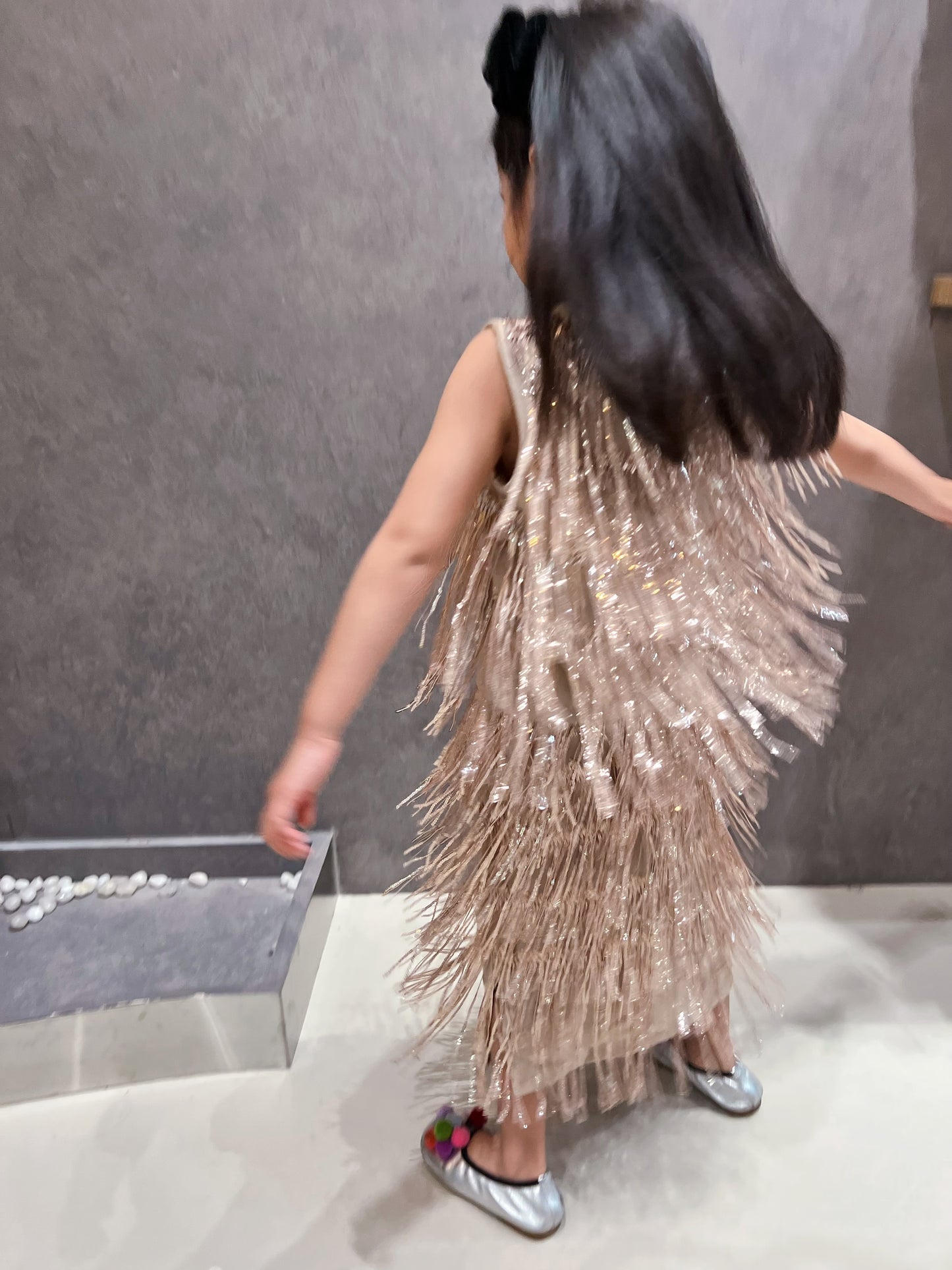 V&V Gold Fringe Top and Skirt Set