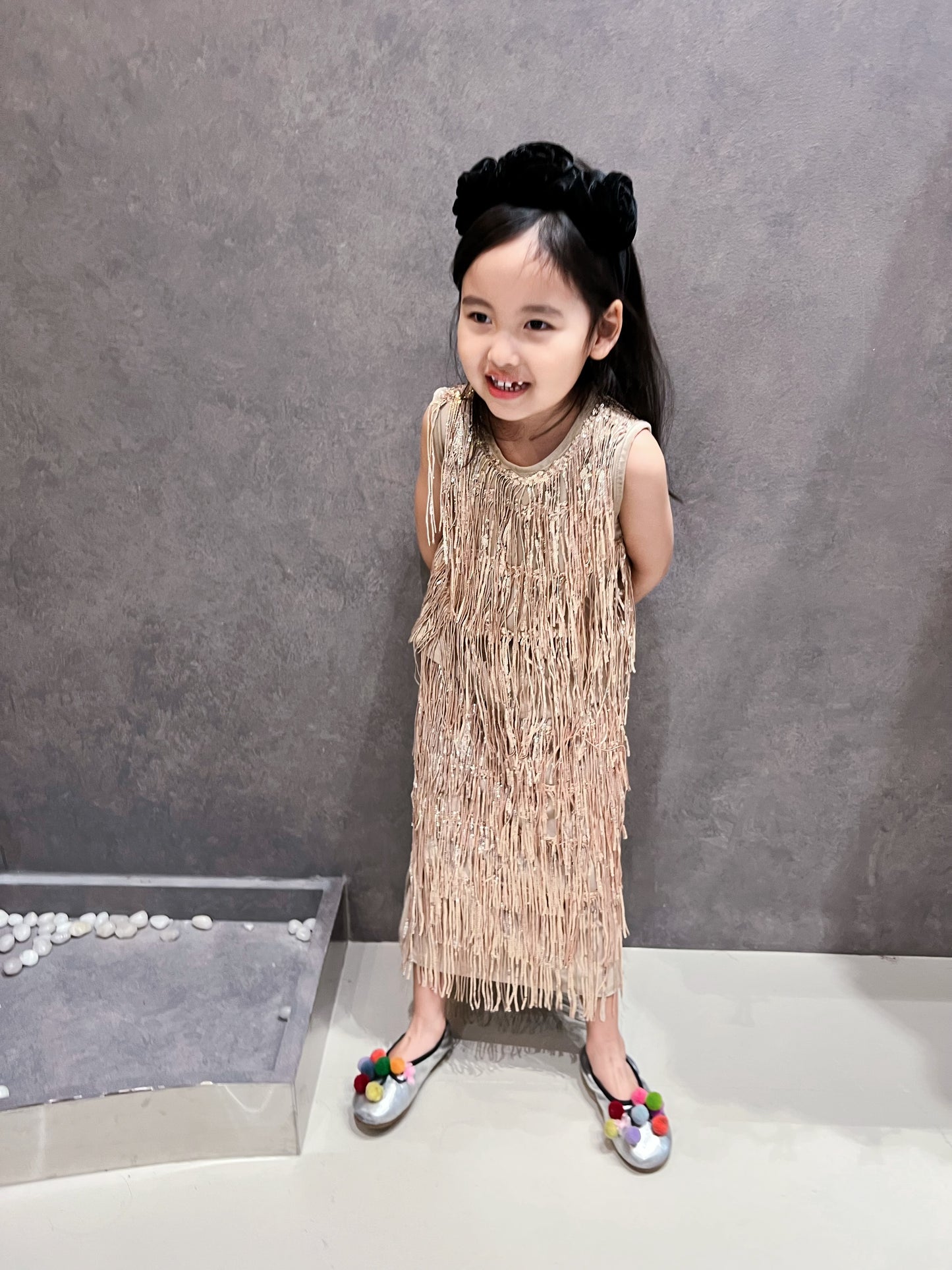 V&V Gold Fringe Top and Skirt Set