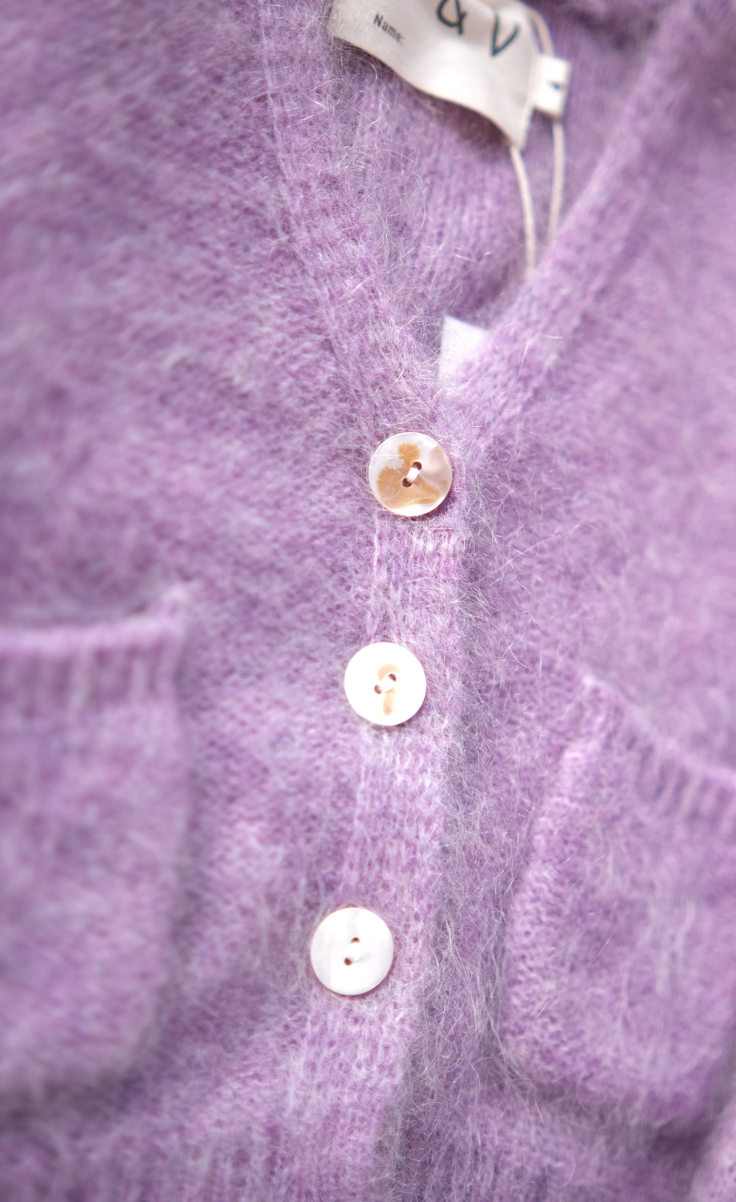 Cashmere and Wool Blended Purple cardigan