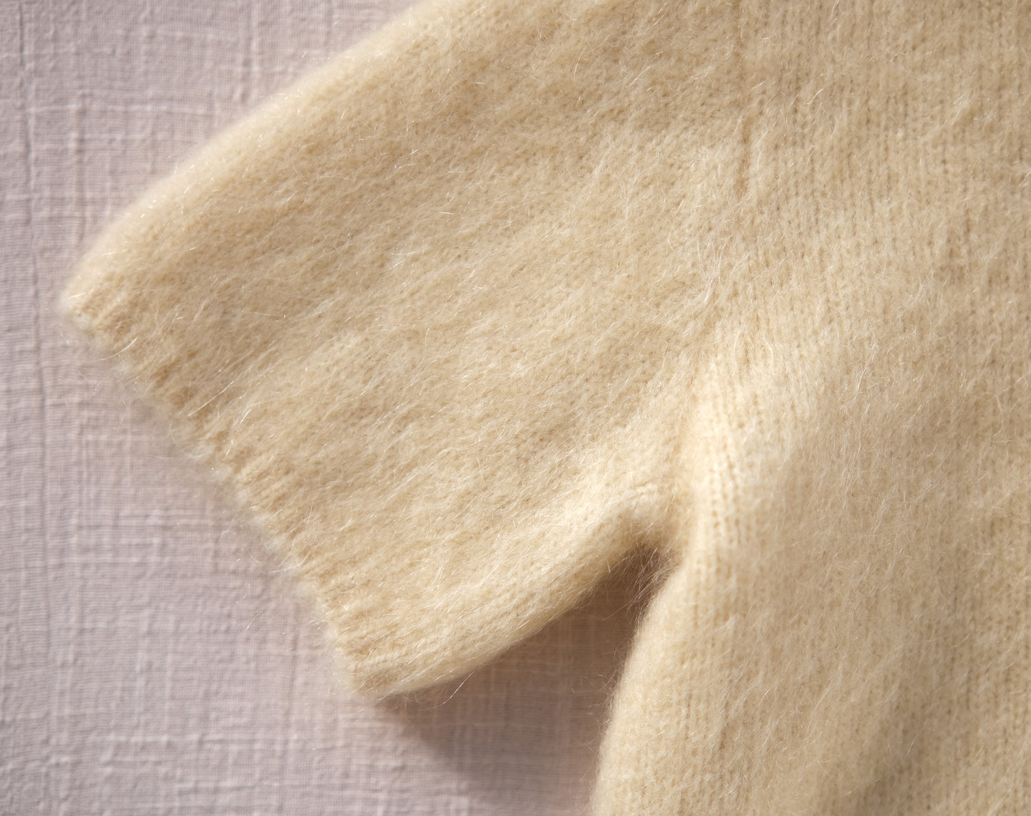 Mohair blend-trimmed wool jumper