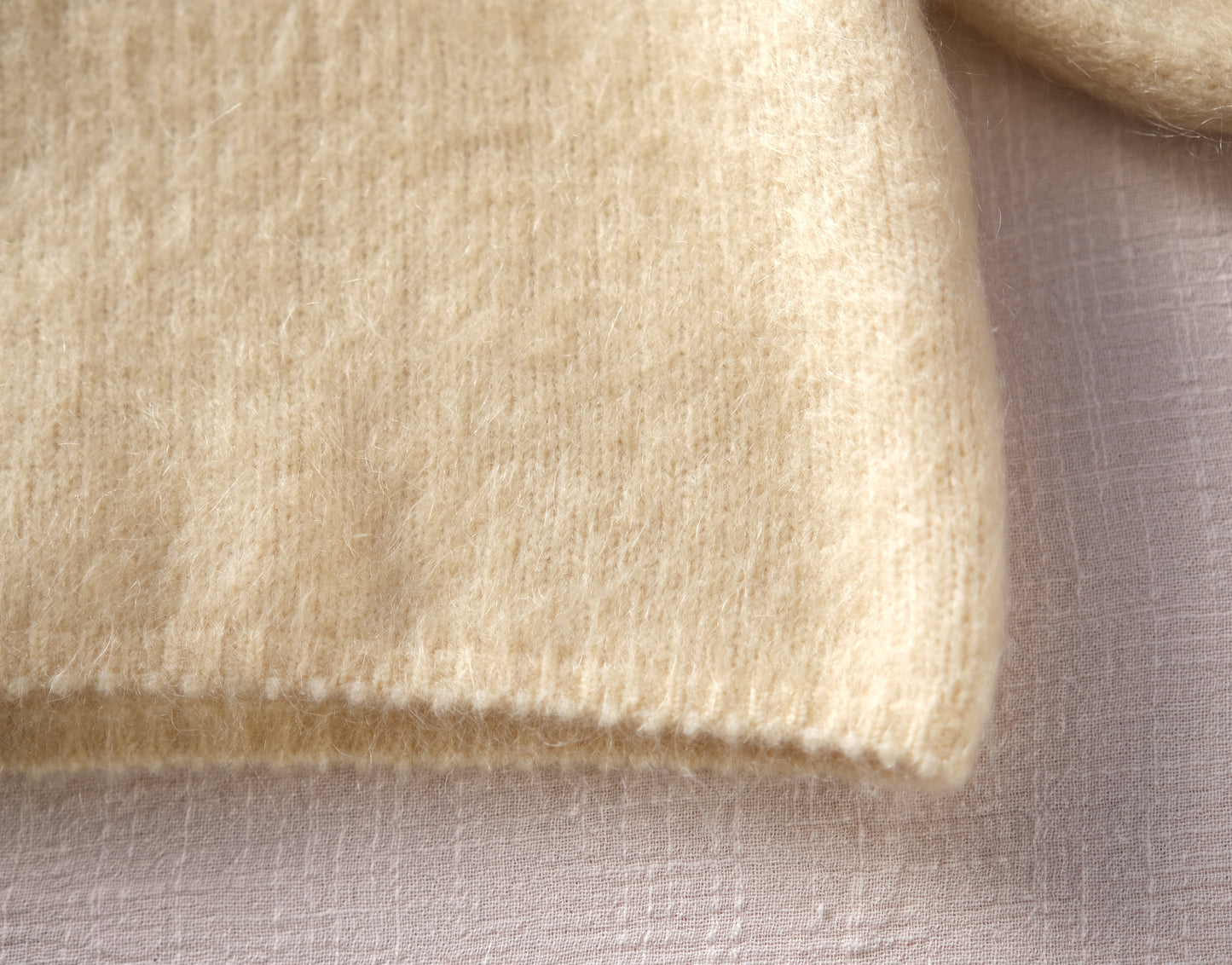 Mohair blend-trimmed wool jumper