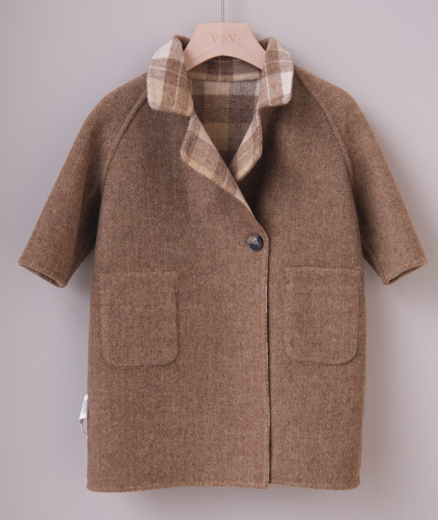 Reversible wool coat