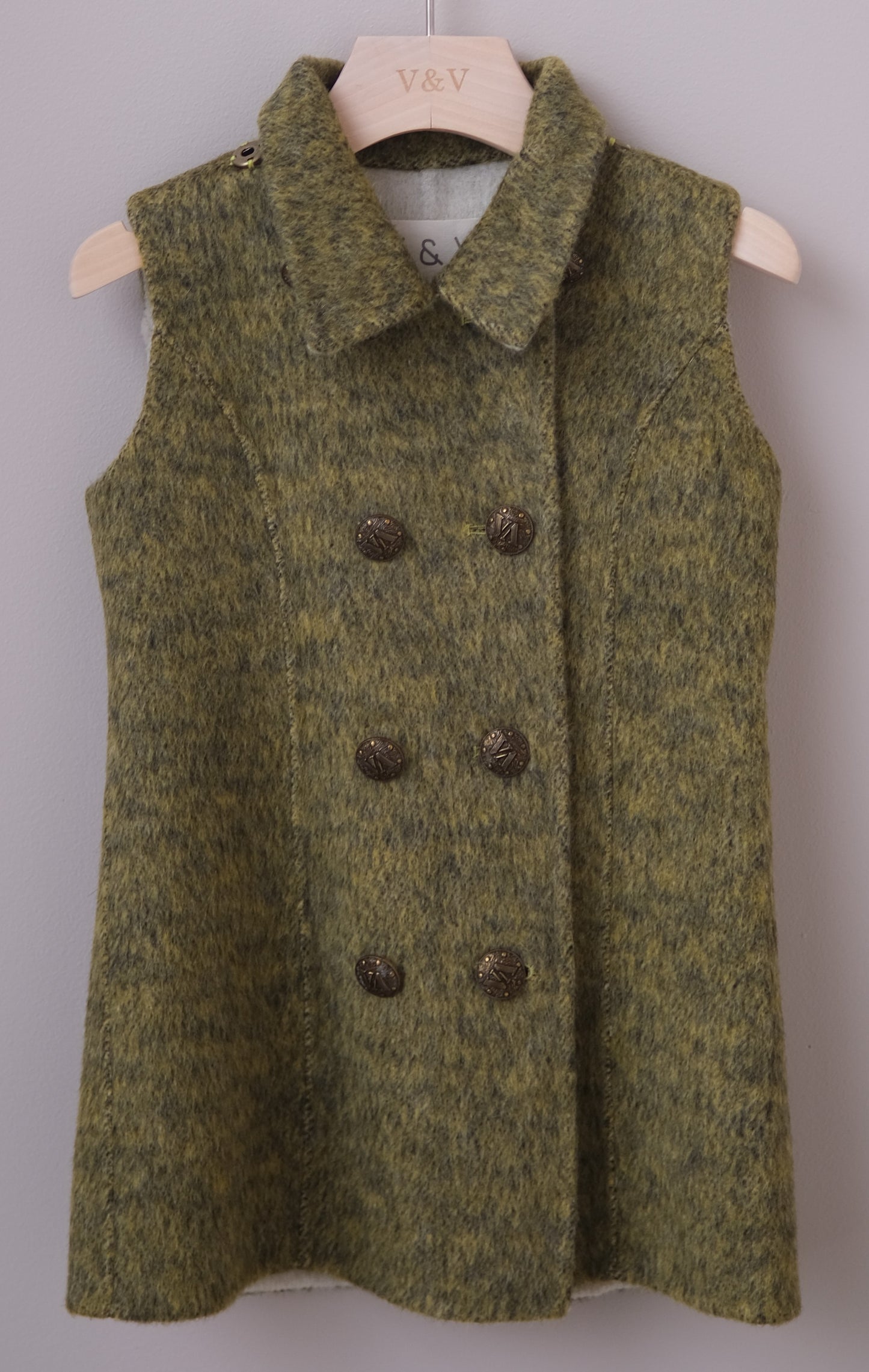 Cape-effect Cashmere and Wool coat
