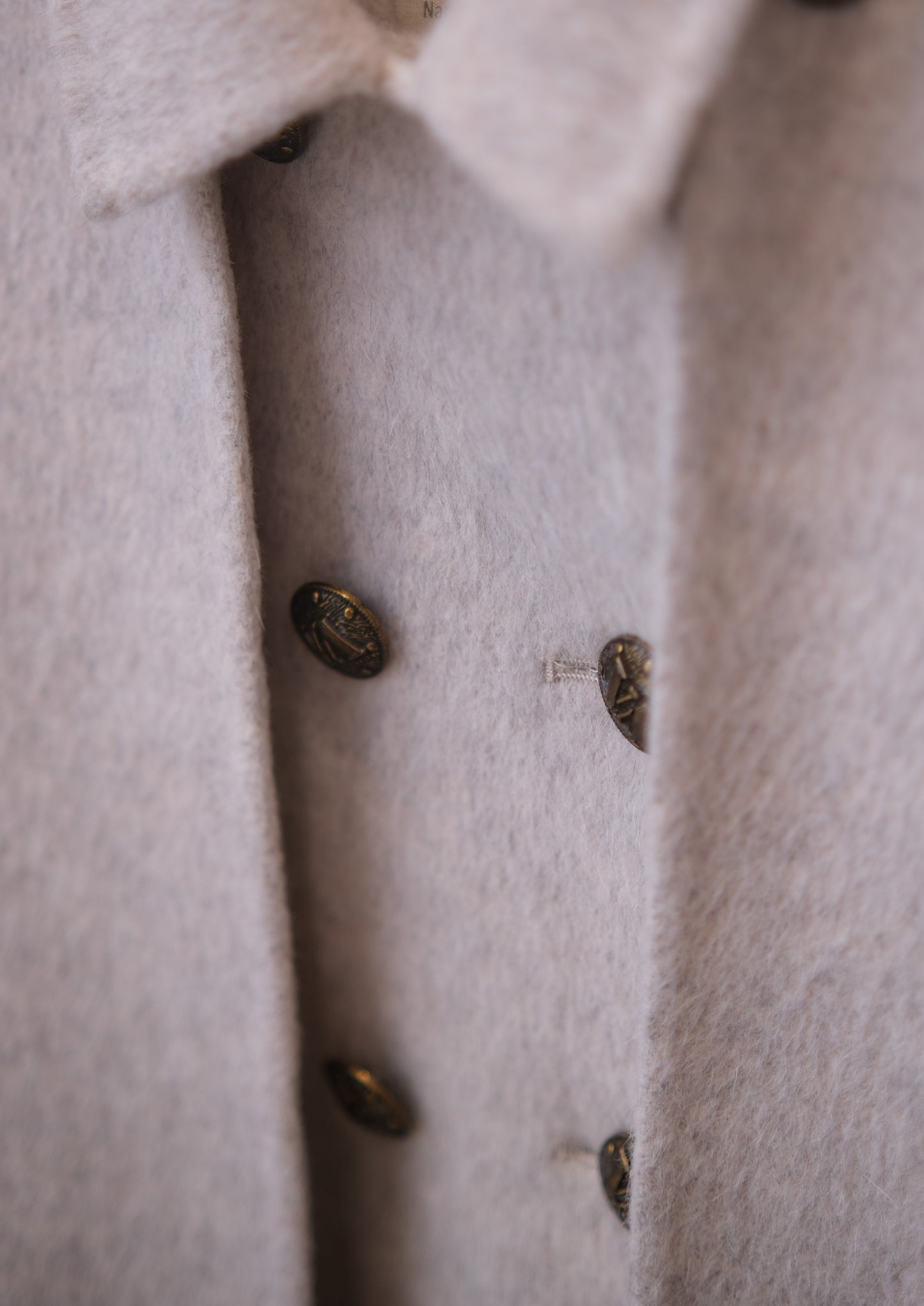 Cape-effect Cashmere and Wool coat