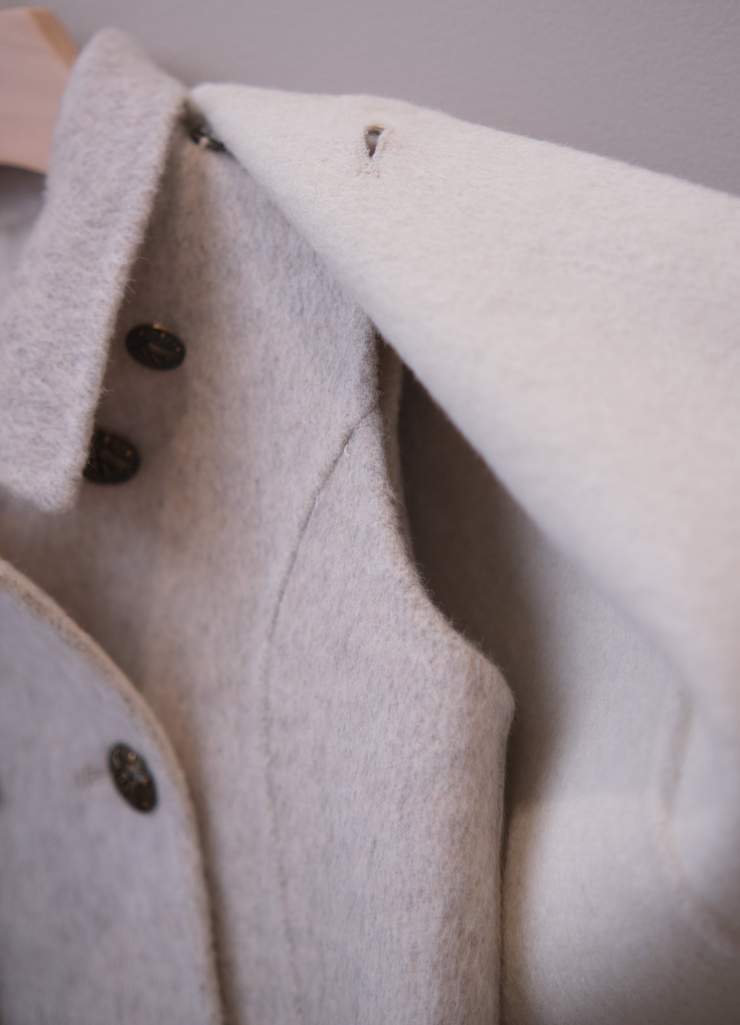 Cape-effect Cashmere and Wool coat