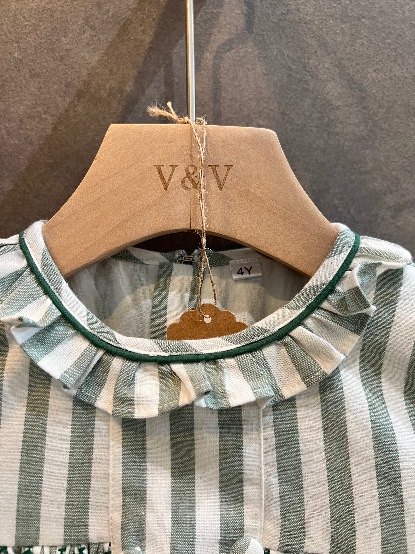 V&V Handmade Stripe Smocking Dress