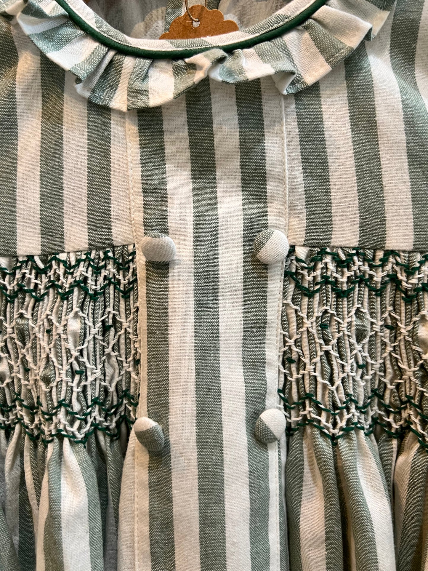 V&V Handmade Stripe Smocking Dress