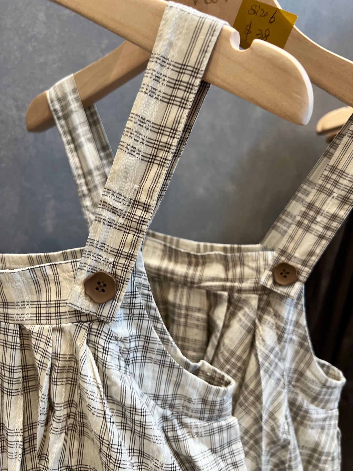V&V Pumpkin Gingham Overall