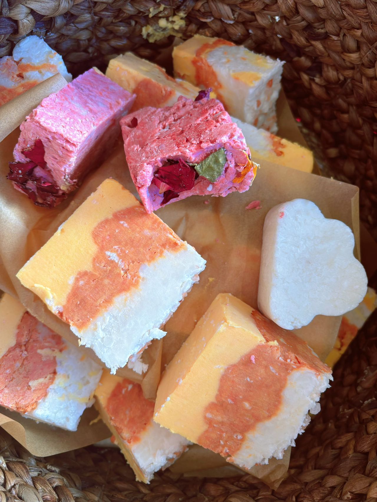 Handmade Kids Shampoo and Conditioner Bar - Orange and Honey with Himalayan Salt