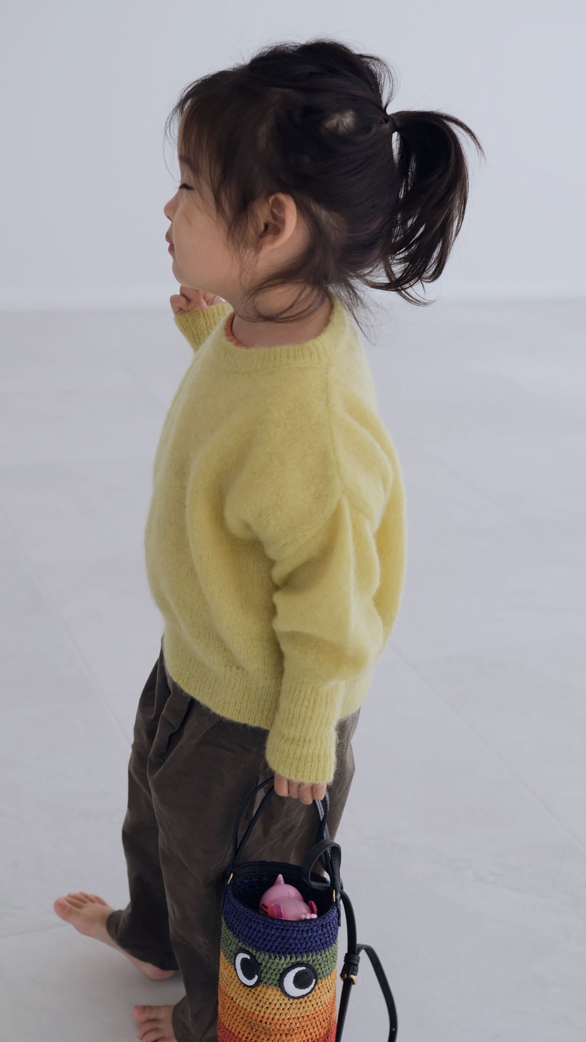 V&V Mohair and Wool Blended Yellow Sweater