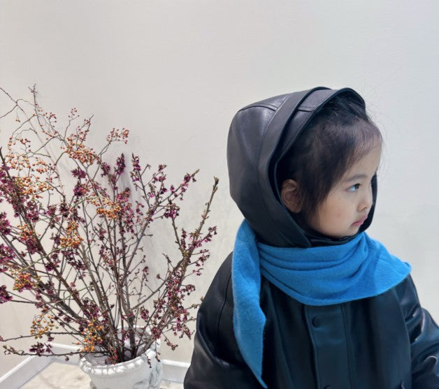 Hooded Leather and Duck down Jacket