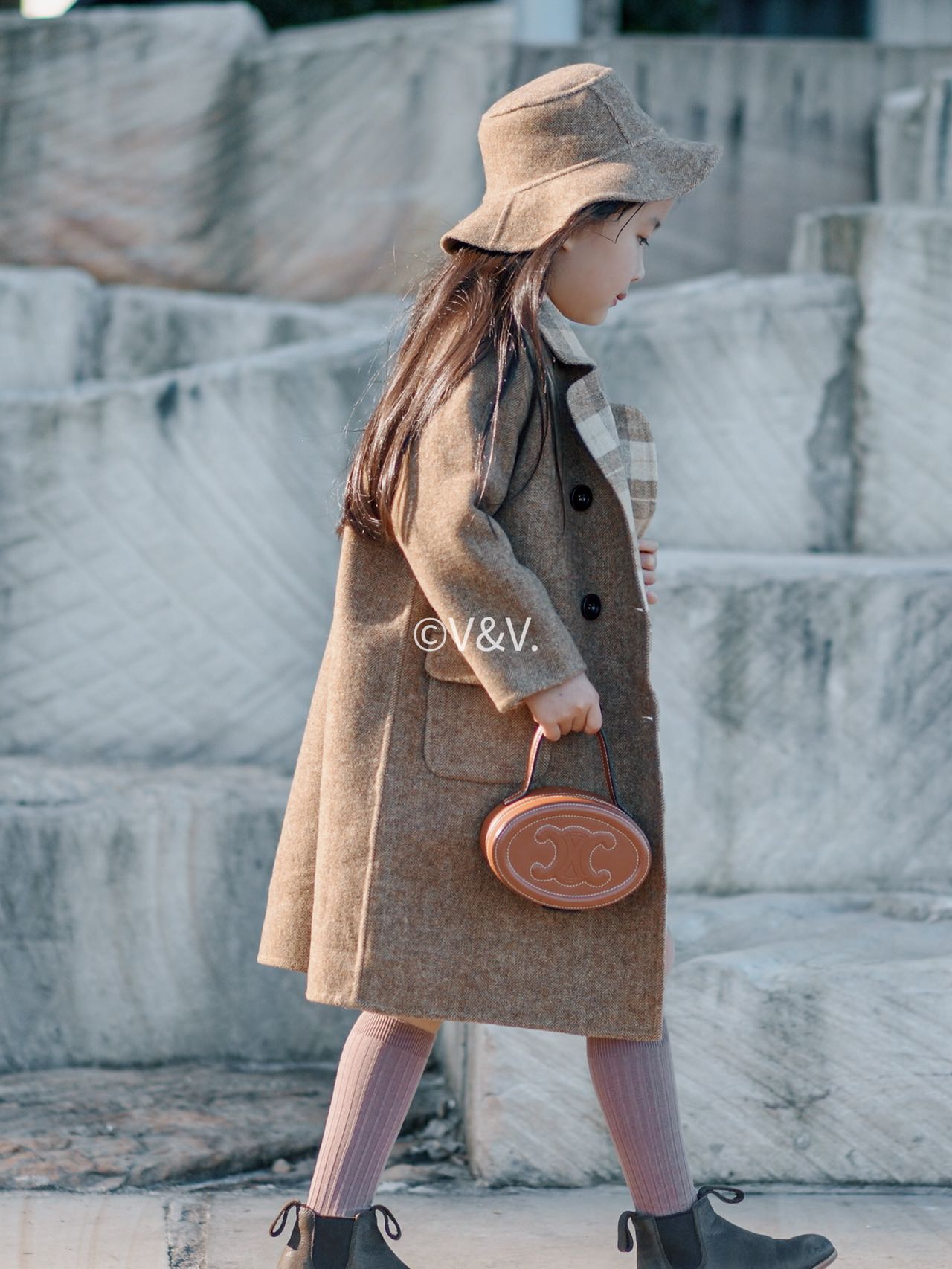 Reversible wool coat