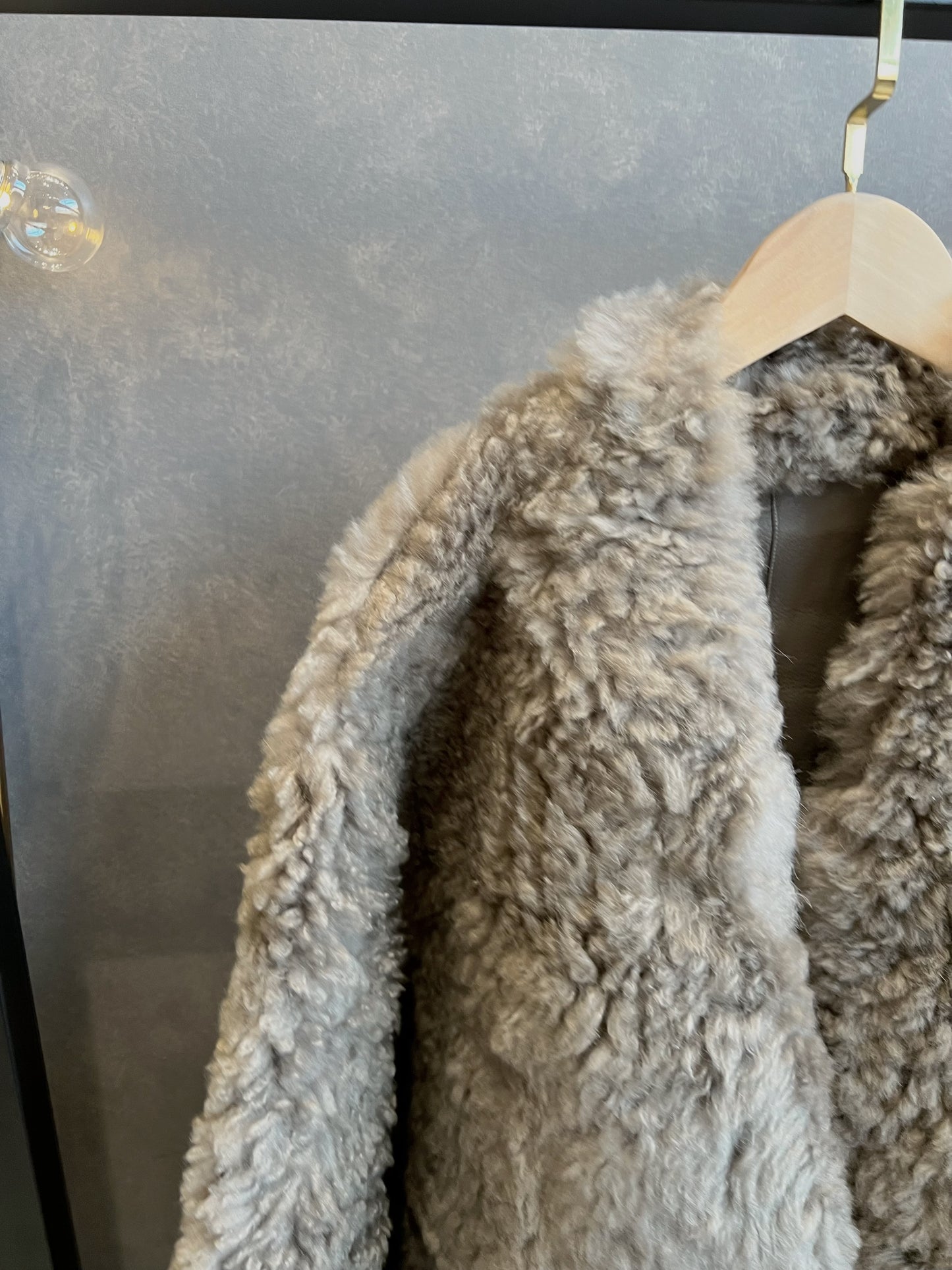 Real Shearling Coat with Belt