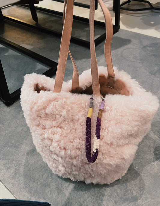 V&V Real Shearling Tote Bag