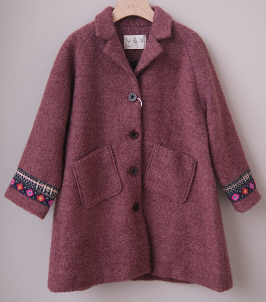Vintage Ethnic embroidery artwork wool coat