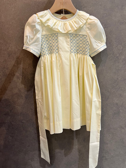 V&V Hand Smocking Dress Yellow