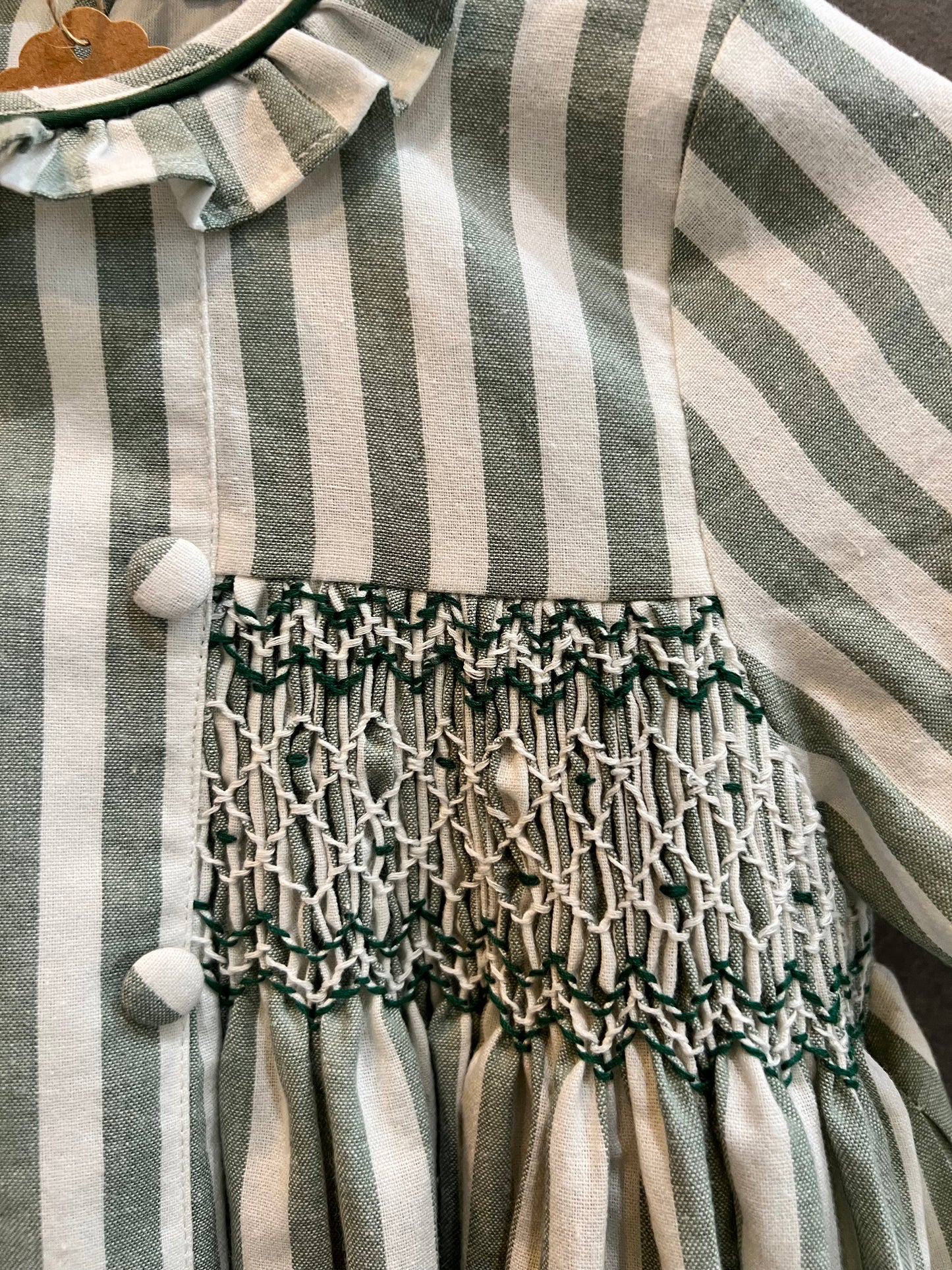 V&V Handmade Stripe Smocking Dress