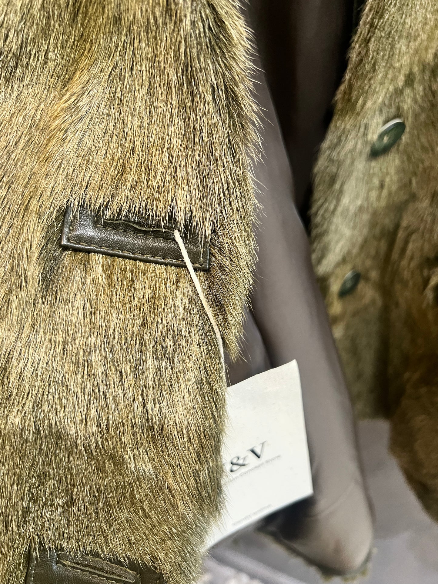 V&V Real Shearling Coat Green