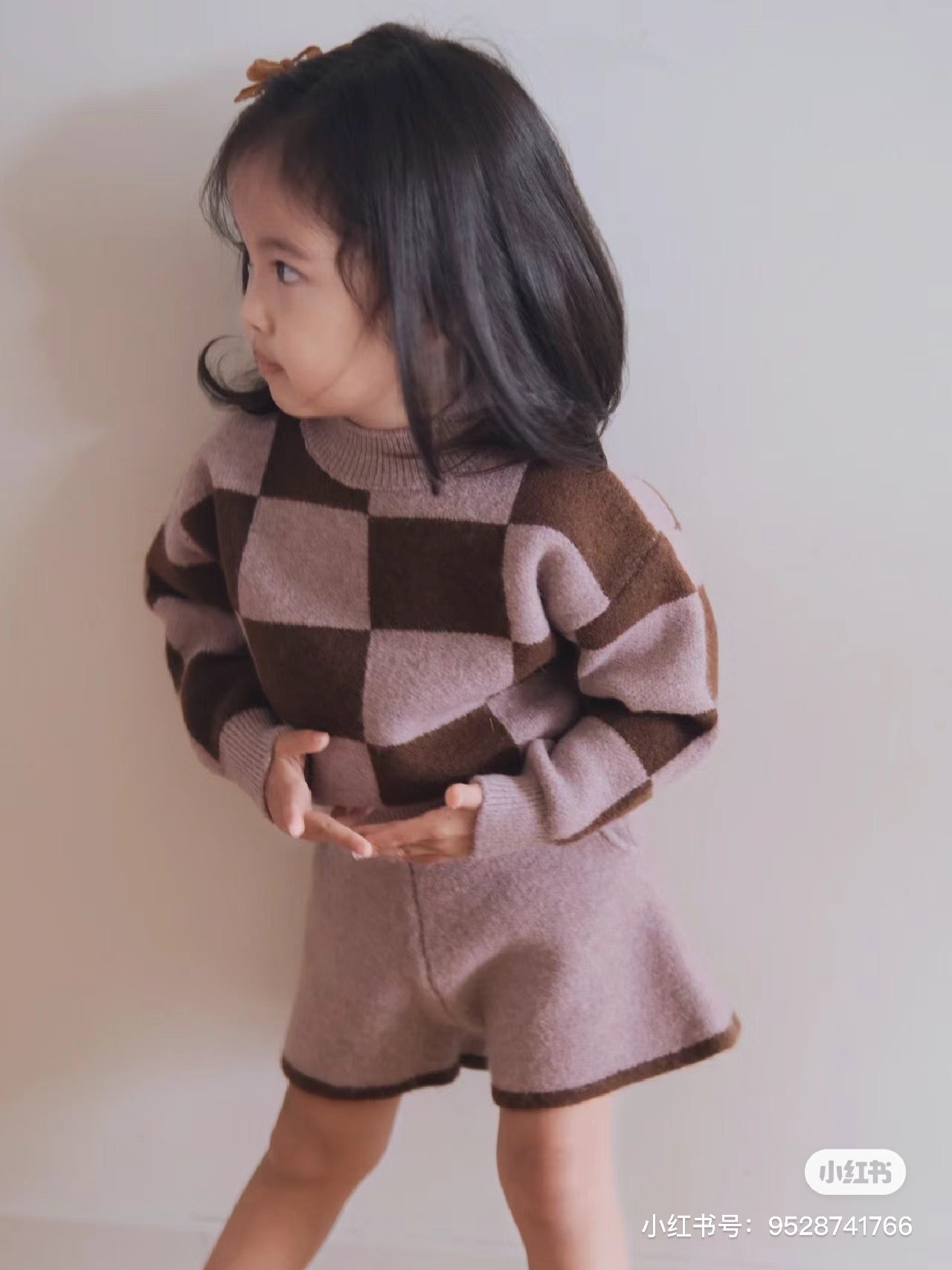 Alpaca and wool blended jumper and short set