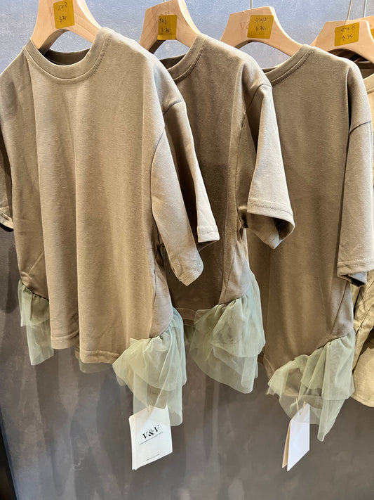 V&V Cotton and Chiffon T-shirt