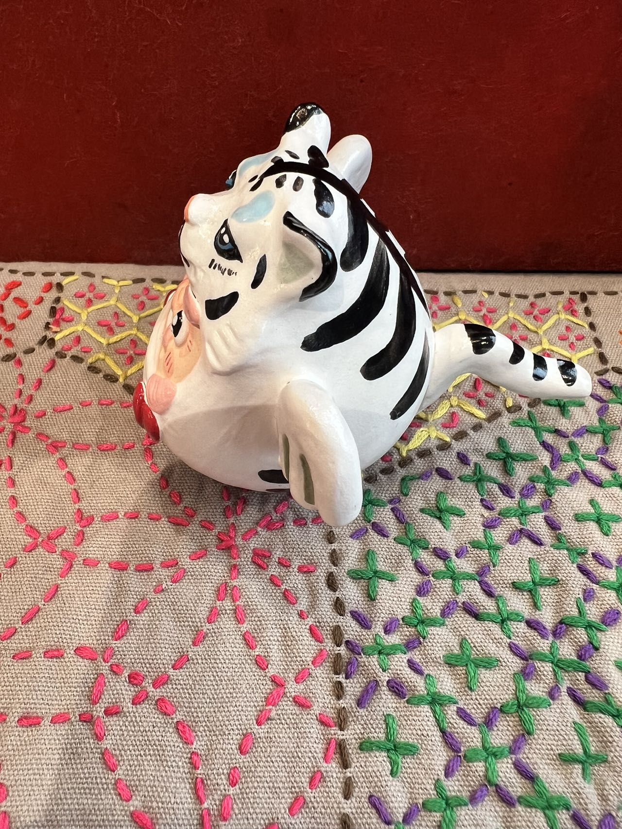 handmade Bodhidharma - white tiger