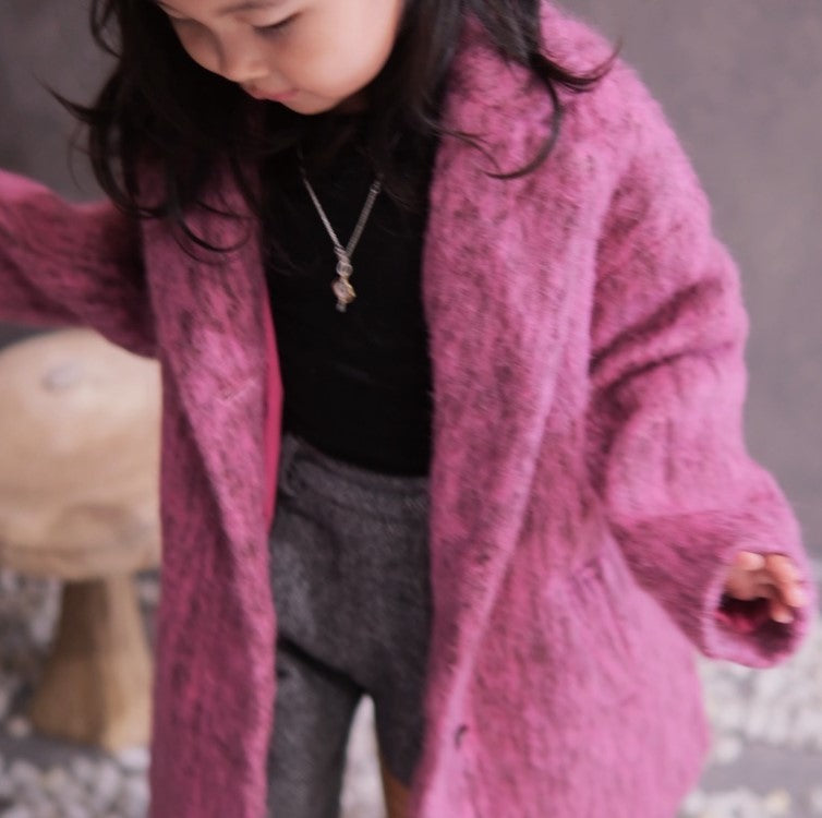 Pink Alpaca and wool blended Coat