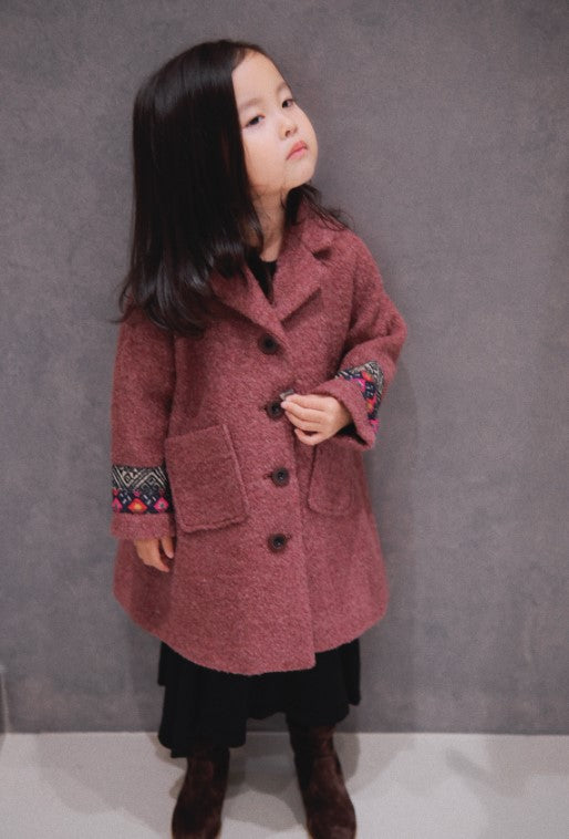 Vintage Ethnic embroidery artwork wool coat