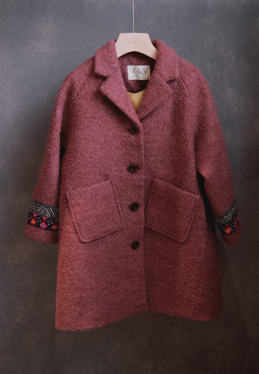 Vintage Ethnic embroidery artwork wool coat