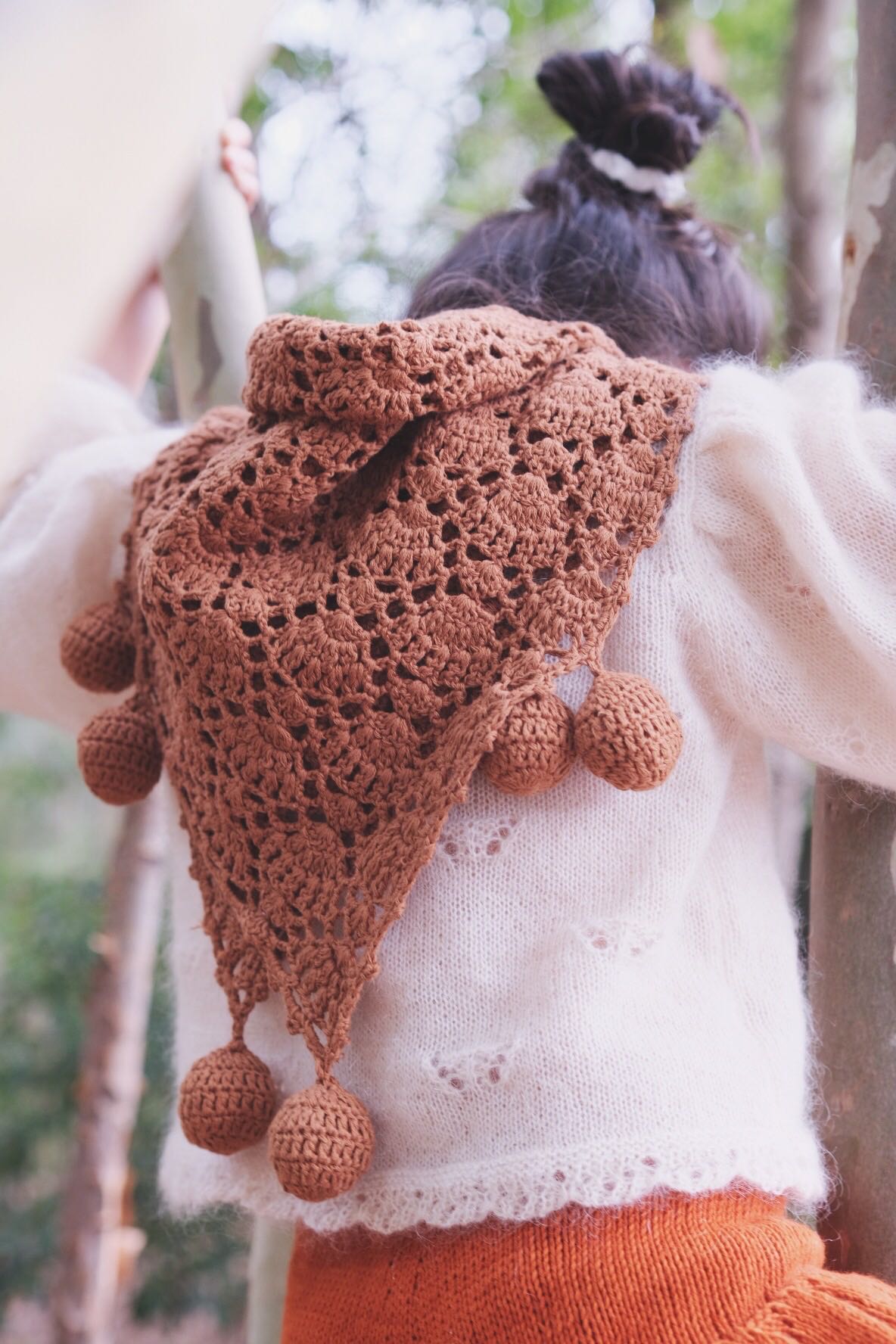 Handmade Crochet Pompom Scarf