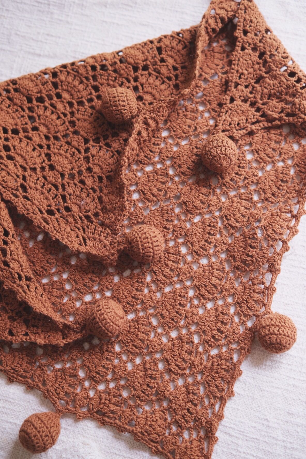 Handmade Crochet Pompom Scarf