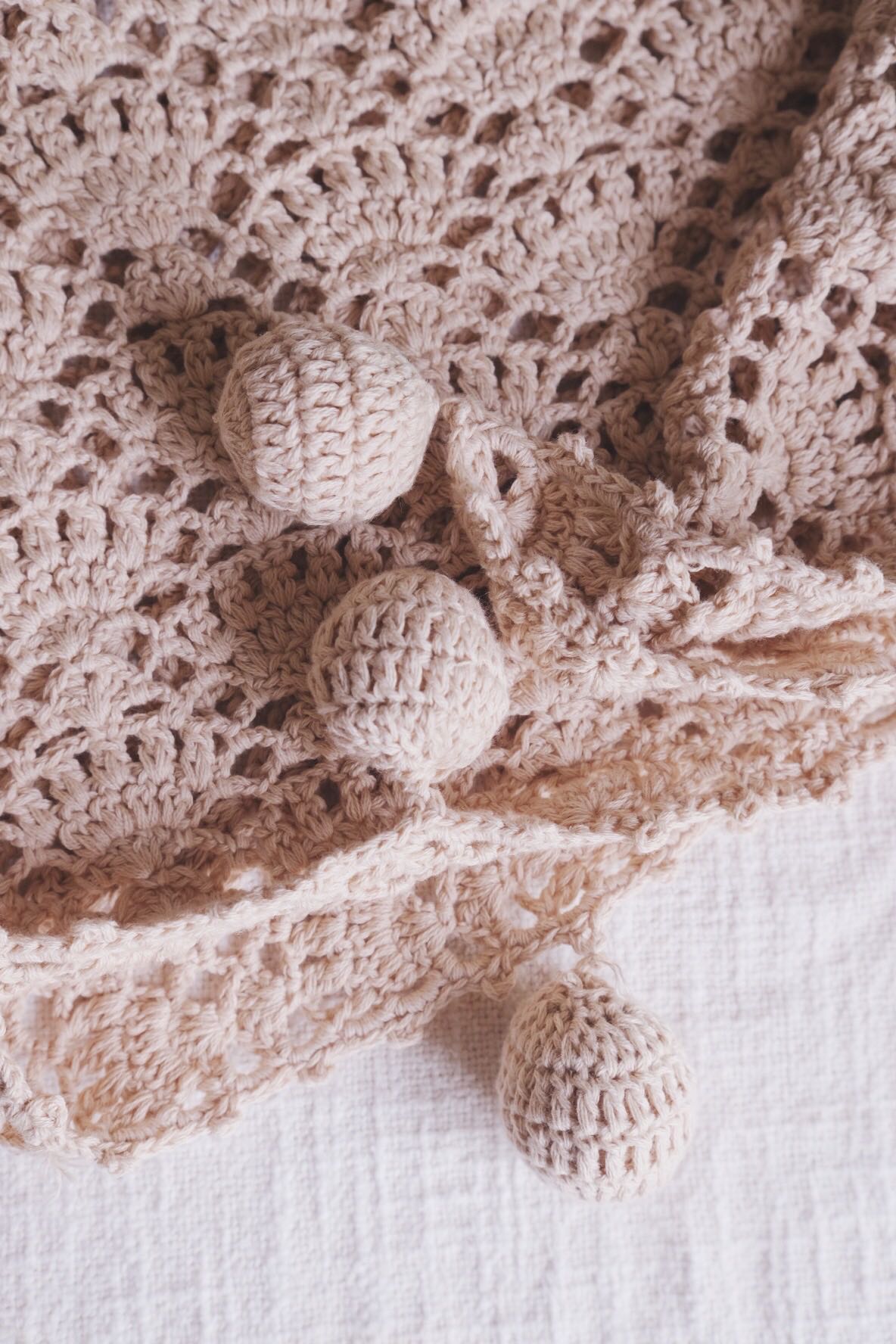 Handmade Crochet Pompom Scarf