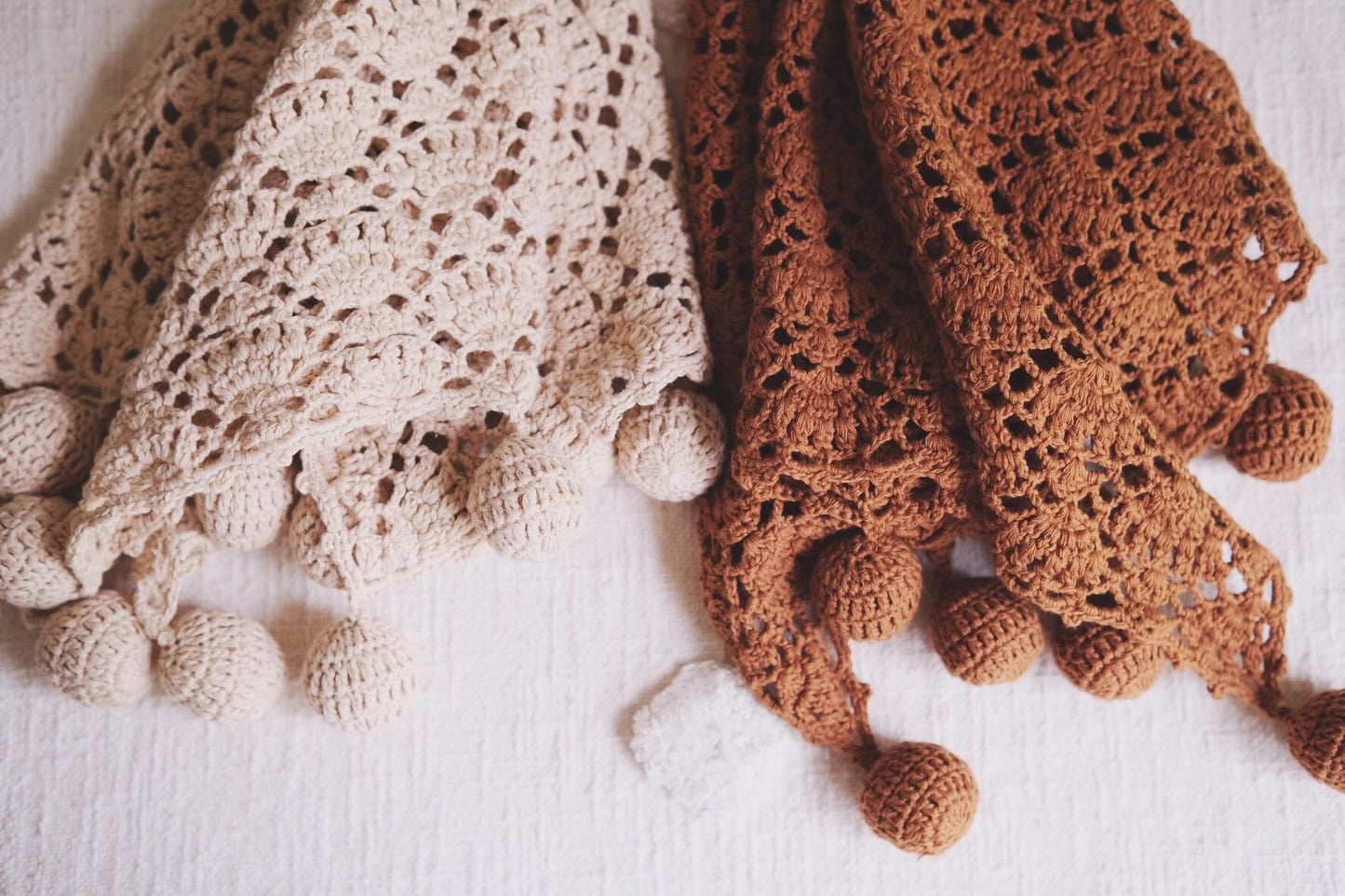 Handmade Crochet Pompom Scarf