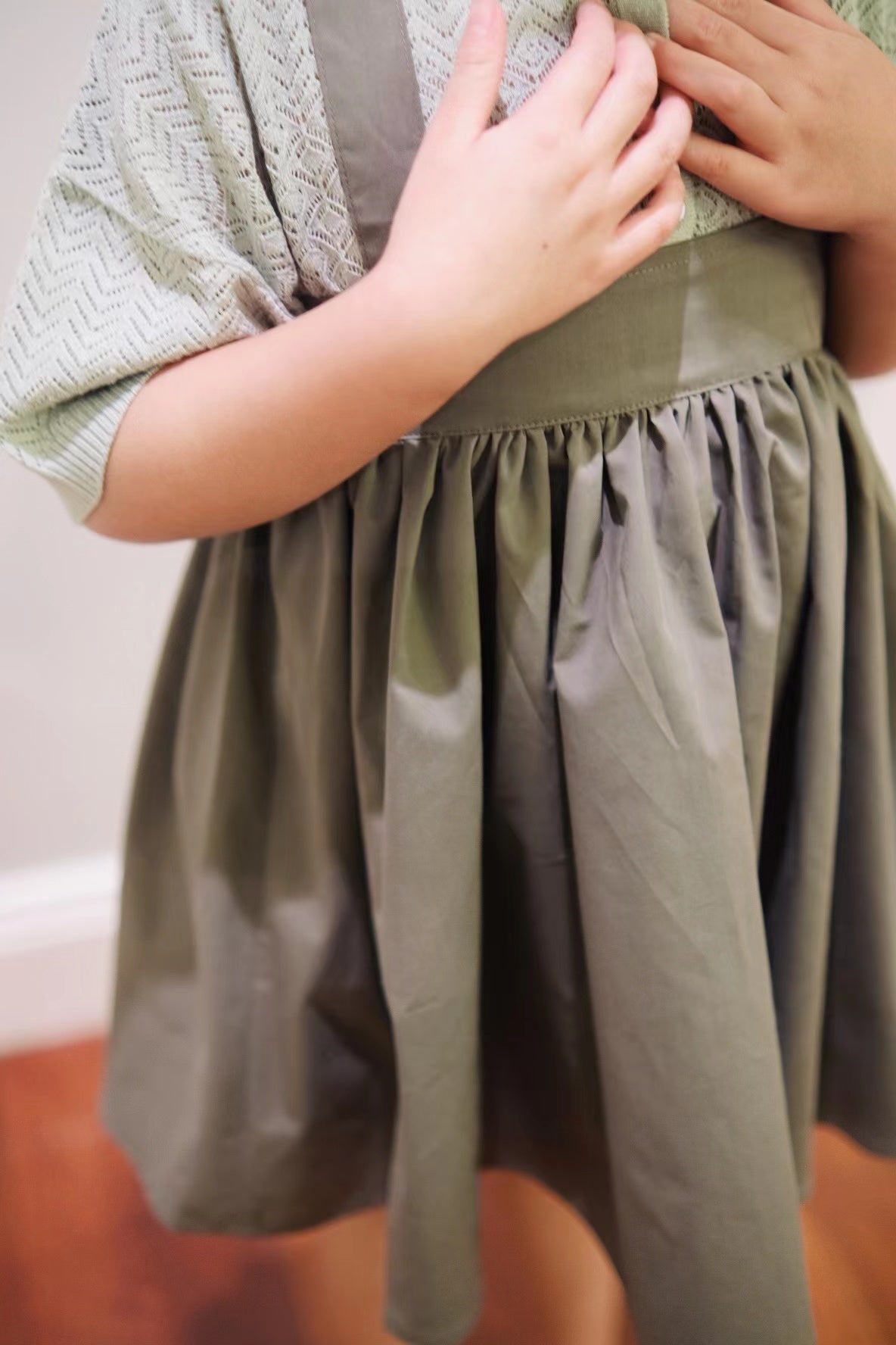 Green Cotton Ruffle Top