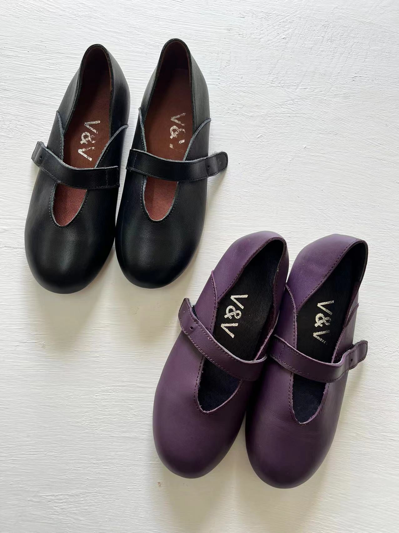 Ava Leather Mary Jane Ballet Flats