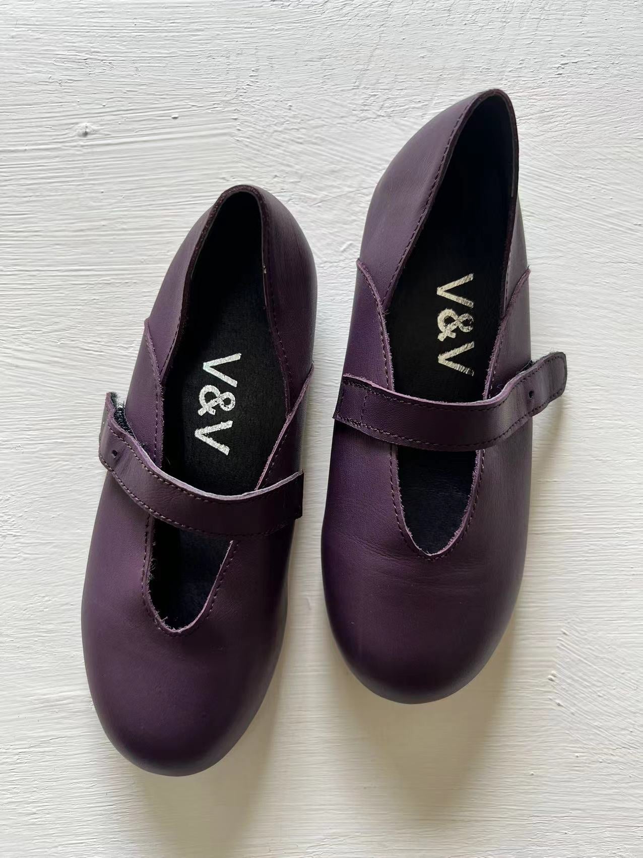 Ava Leather Mary Jane Ballet Flats