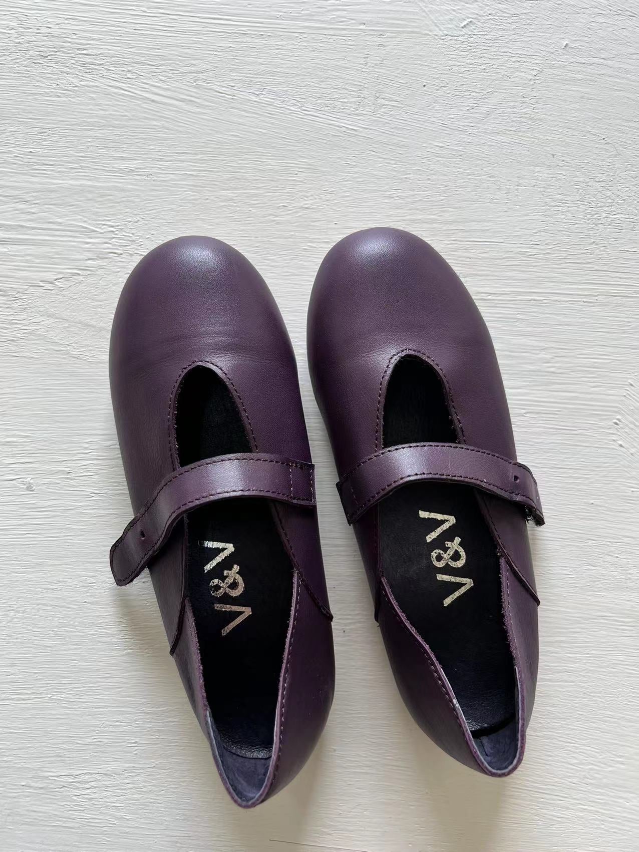 Ava Leather Mary Jane Ballet Flats