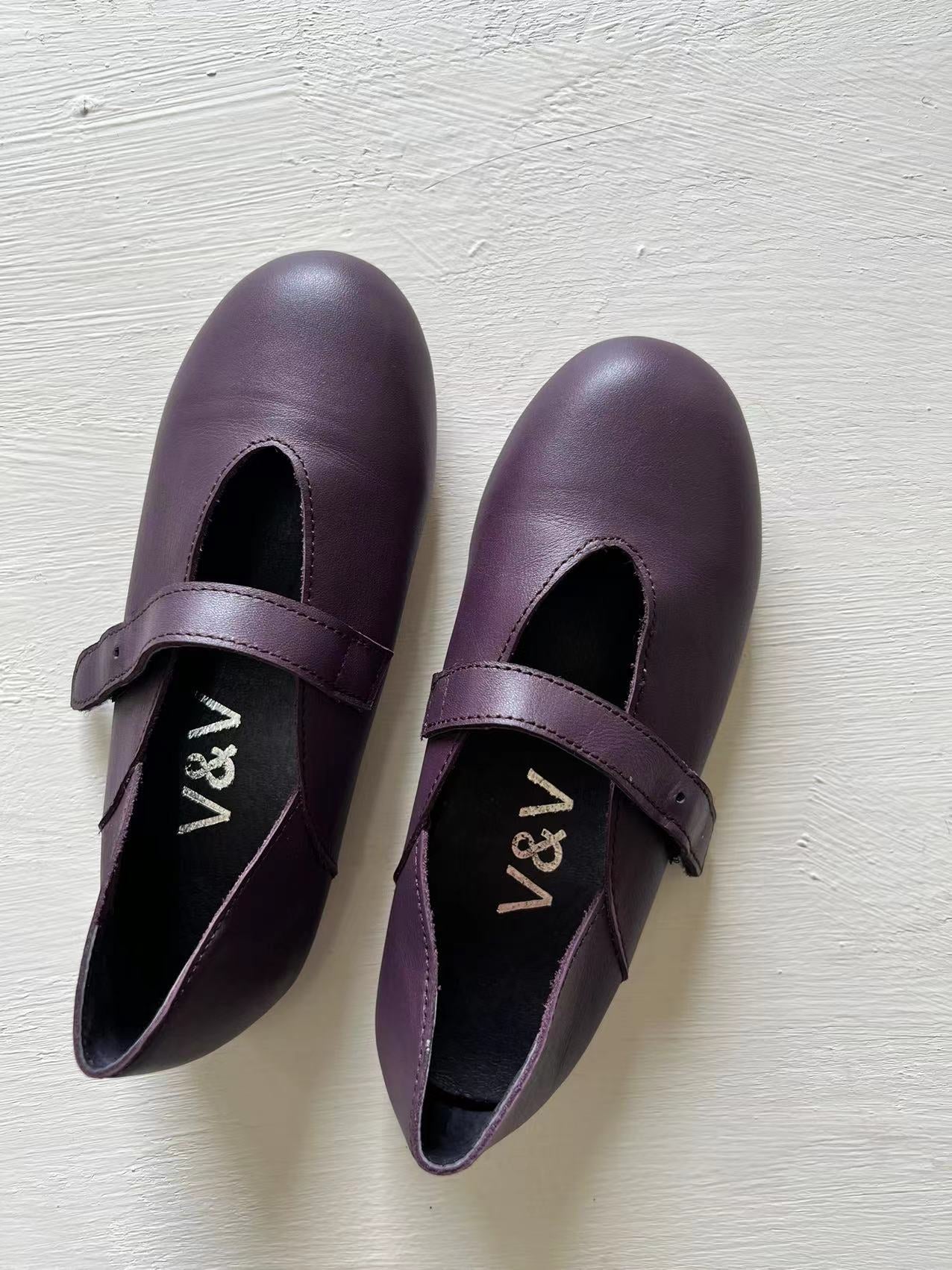 Ava Leather Mary Jane Ballet Flats