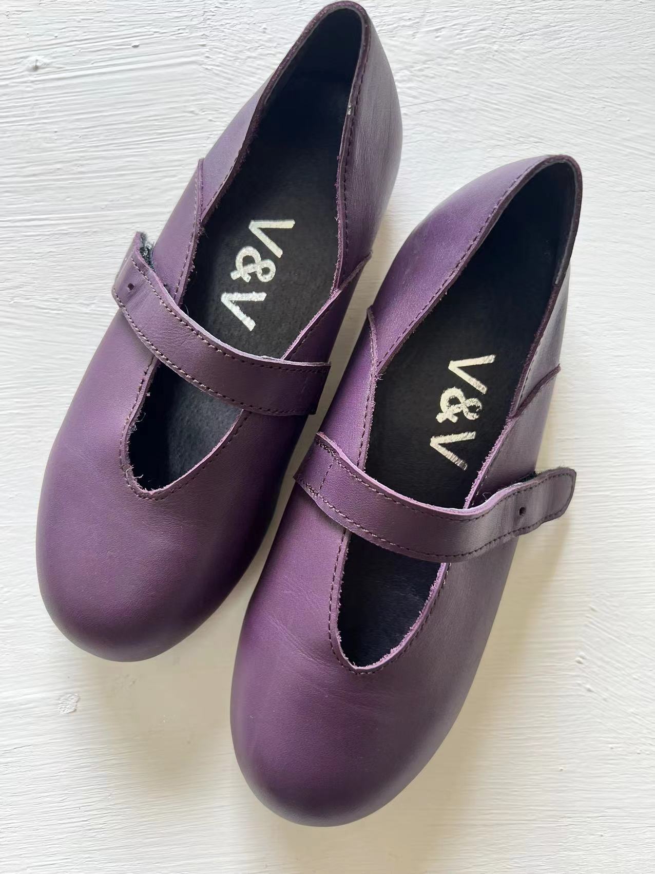 Ava Leather Mary Jane Ballet Flats