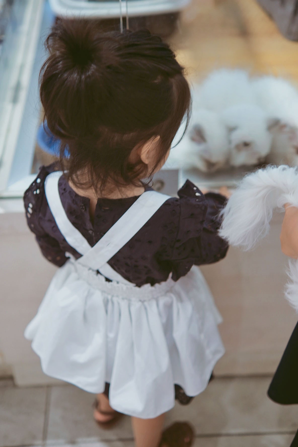 White Cotton Ruffle Top