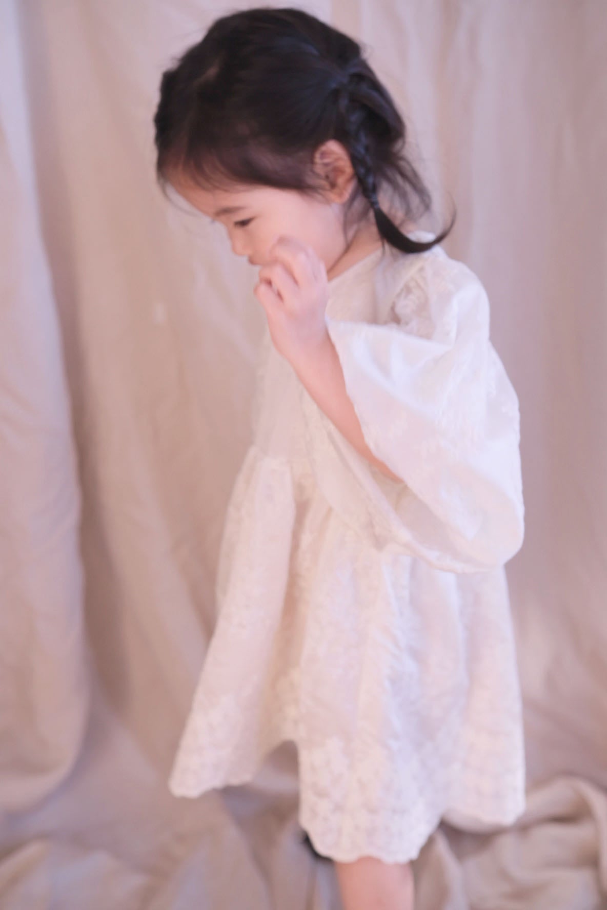 Cream Emboidery Princess Dress