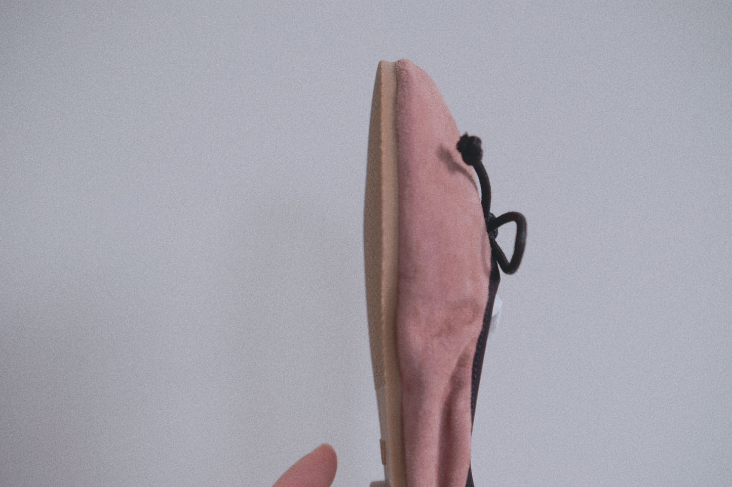 Bow-Detailed Suede Leather Ballet Flats