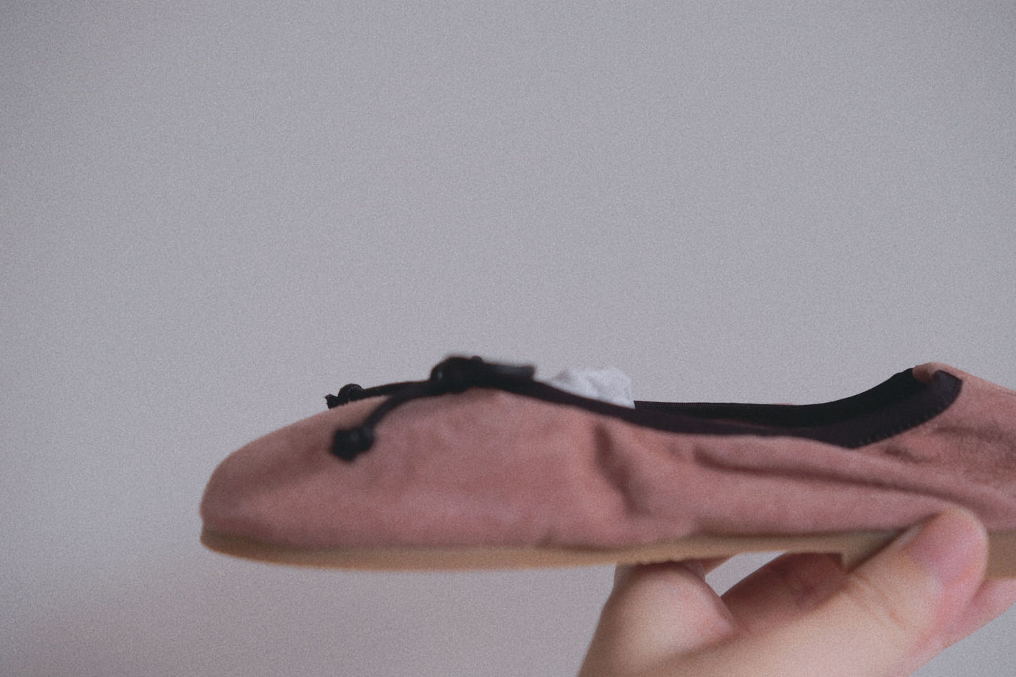 Bow-Detailed Suede Leather Ballet Flats