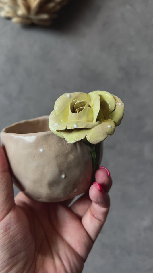 Yellow Rose Handmade Ceramic Mug